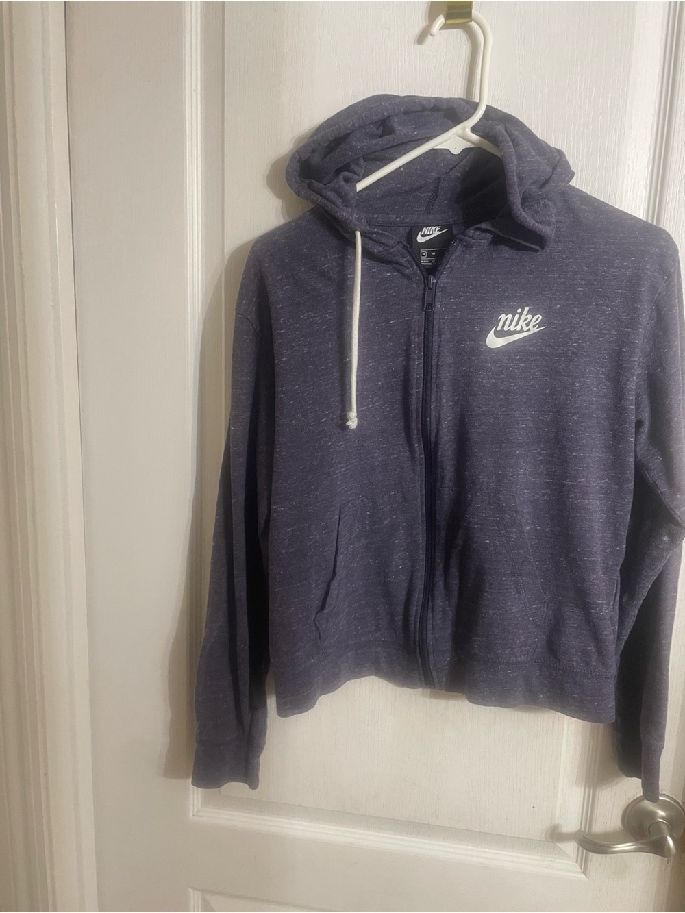 Nike Women’s Navy/purple Zip-Up Hoodie Sweater